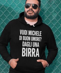 Felpa con cappuccio dategli birra con nome a scelta