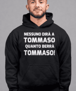 Felpa con cappuccio divertente bevitore con nome a scelta