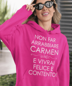 Felpa con cappuccio divertente con nome a scelta