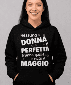 Felpa con cappuccio divertente donna perfetta mese a scelta