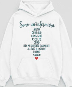 Felpa con cappuccio divertente infermiera con cuore