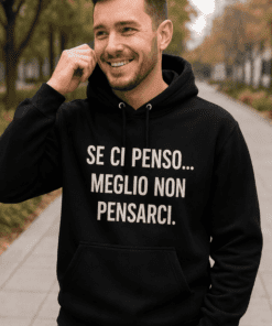 Felpa con cappuccio divertente meglio non pensarci
