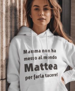 Felpa con cappuccio divertente non tacerò con nome a scelta