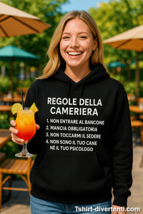 Felpa con cappuccio divertente regole della cameriera