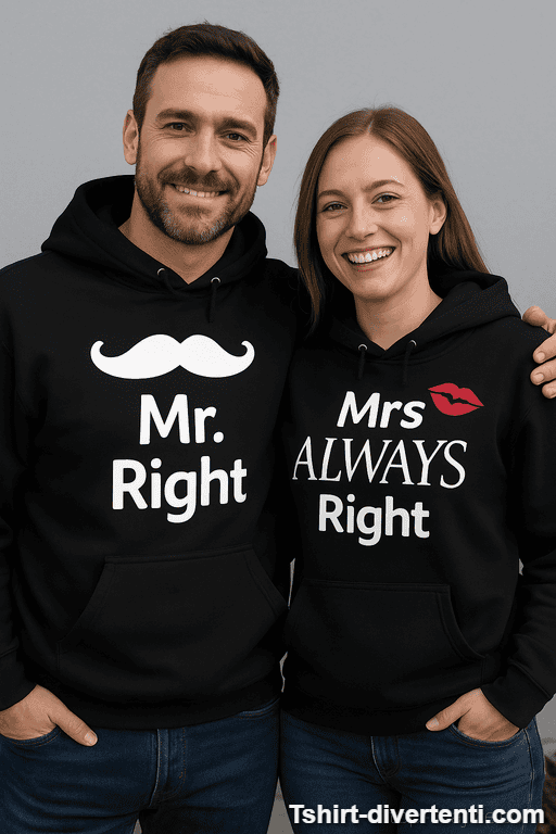 Felpe di coppia Mr Right Mrs Always Right