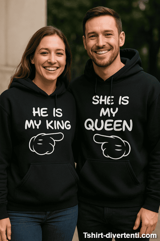 Felpe di coppia My king and queen