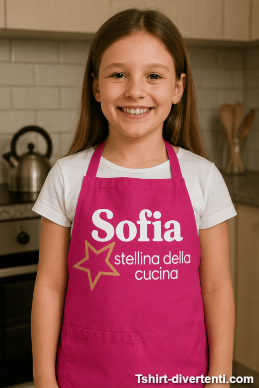 Grembiule per bambini stellina cucina con nome a scelta