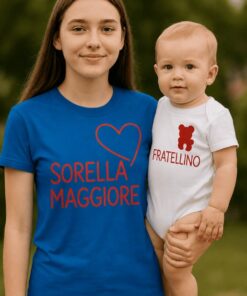 Maglietta divertente a body set sorella maggiore fratellino