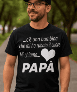 Maglietta divertente bambina mi chiama papà
