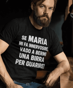 Maglietta divertente birra antistress con nome a scelta