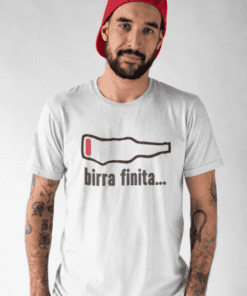 Maglietta divertente birra finita