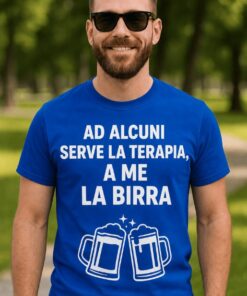 Maglietta divertente birra terapia