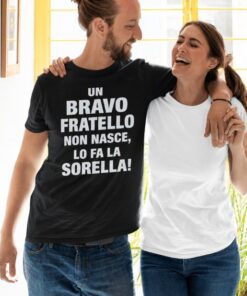 Maglietta divertente bravo fratello sorella