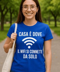 Maglietta divertente casa è dove il wifi