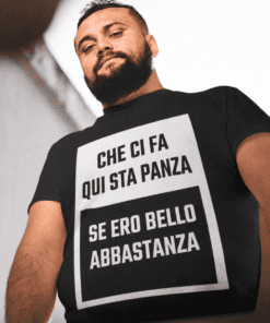 Maglietta divertente che ci fa sta panza