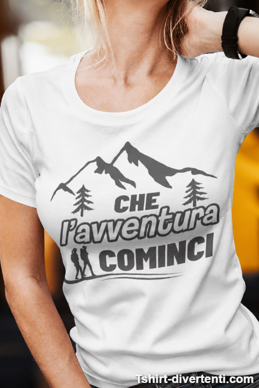 Maglietta divertente che l'avventura cominci
