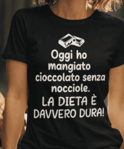 Maglietta divertente cioccolato senza nocciole