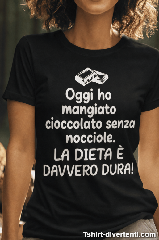 Maglietta divertente cioccolato senza nocciole