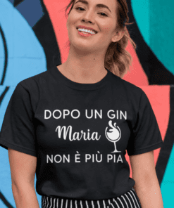 Maglietta divertente dopo un gin con nome a scelta