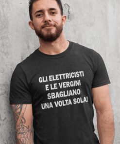Maglietta divertente elettricisti e vergini
