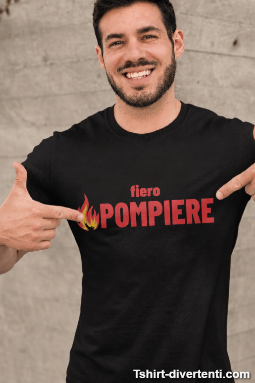 Maglietta divertente fiero pompiere