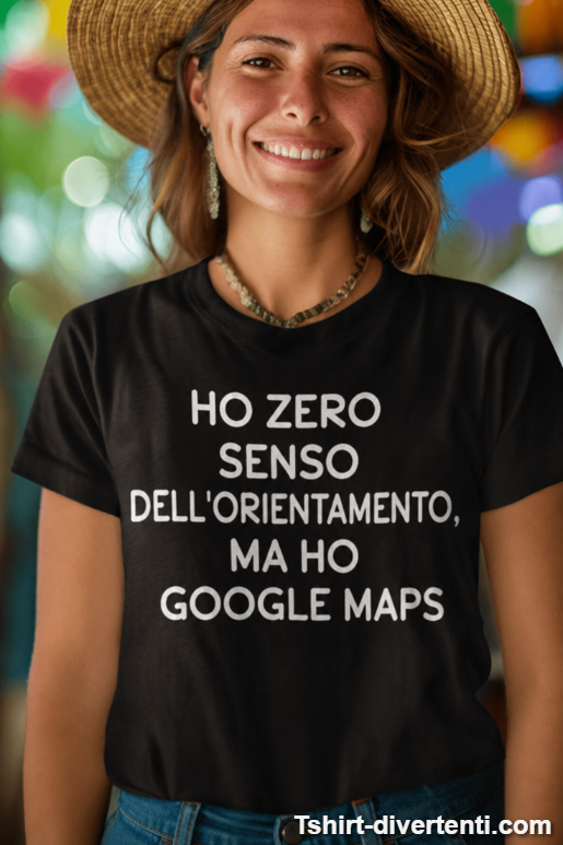 Maglietta divertente Google Maps orientamento