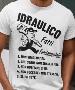Maglietta divertente idraulico fatti fondamentali