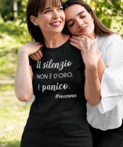 Maglietta divertente il silenzio è panico