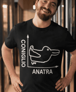 Maglietta divertente illusione ottica coniglio anatra