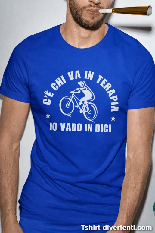 Maglietta divertente la bici è la mia terapia