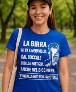 Maglietta divertente la birra mi va a meraviglia