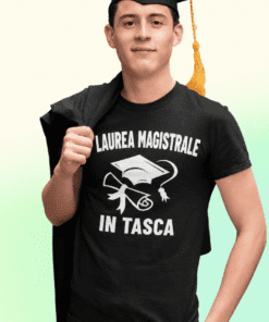 Maglietta divertente laurea magistrale in tasca