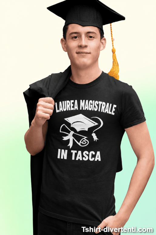 Maglietta divertente laurea magistrale in tasca