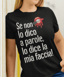 Maglietta divertente lo dice la mia faccia