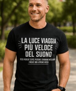 Maglietta divertente luce più veloce del suono