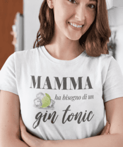 Maglietta divertente mamma ha bisogno di gin tonic