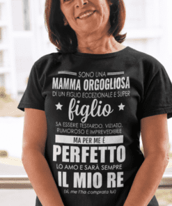 Maglietta divertente mamma orgogliosa del figlio