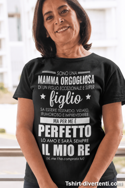 Maglietta divertente mamma orgogliosa del figlio