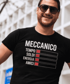 Maglietta divertente meccanico tempo soldi energia amici