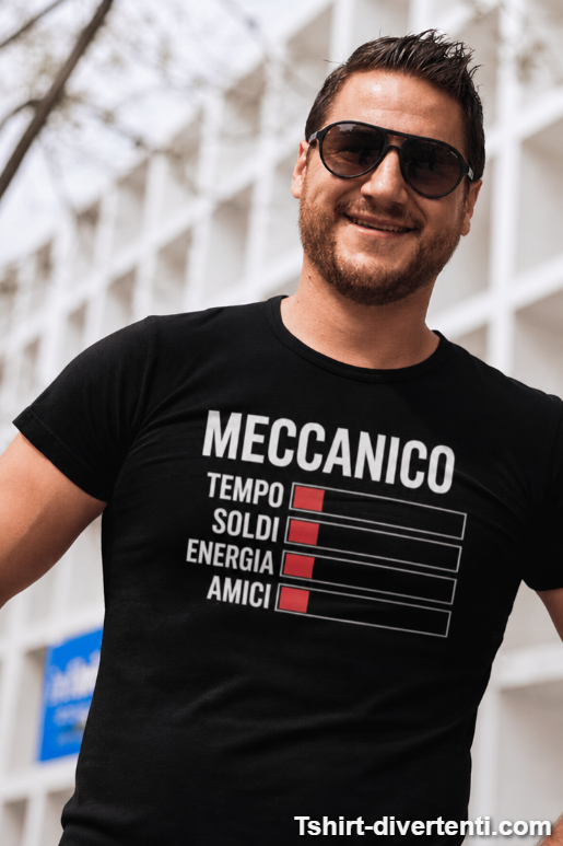 Maglietta divertente meccanico tempo soldi energia amici