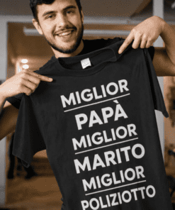 Maglietta divertente miglior papà con professione a scelta