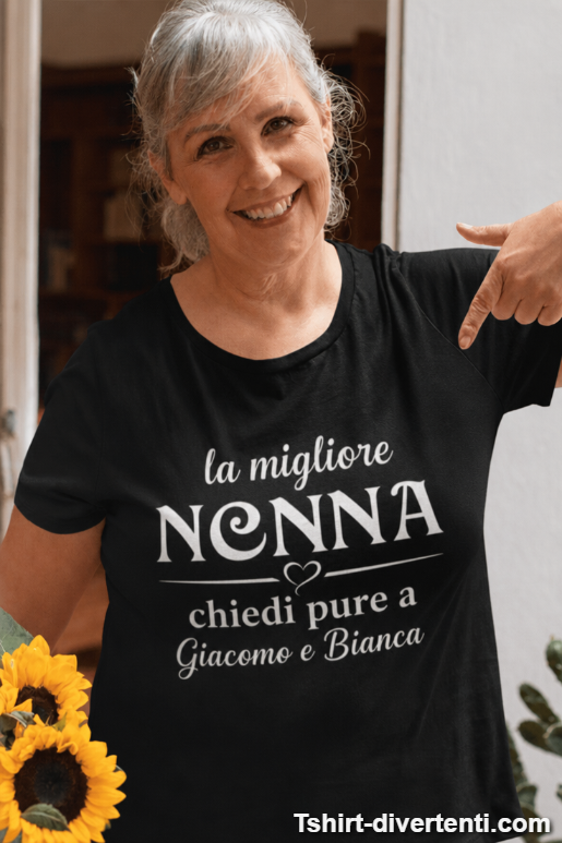 Maglietta divertente migliore nonna con nomi a scelta