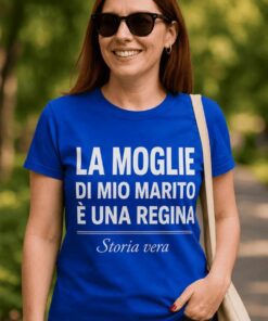 Maglietta divertente moglie di mio marito è regina