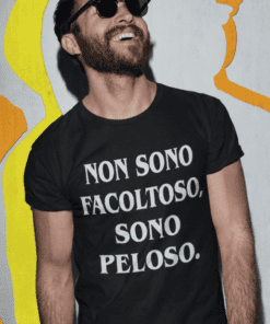 Maglietta divertente non sono facoltoso sono peloso