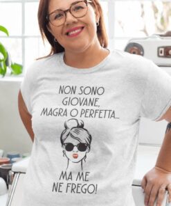 Maglietta divertente non sono perfetta me ne frego