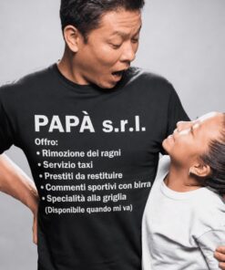 Maglietta divertente papà s.r.l.