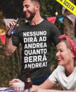 Maglietta divertente per bere con nome a scelta