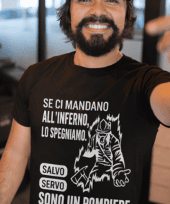 Maglietta divertente pompiere all'inferno