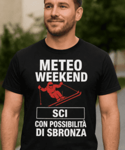 Maglietta divertente previsioni weekend sci