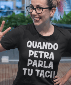 Maglietta divertente quando parla taci con nome a scelta